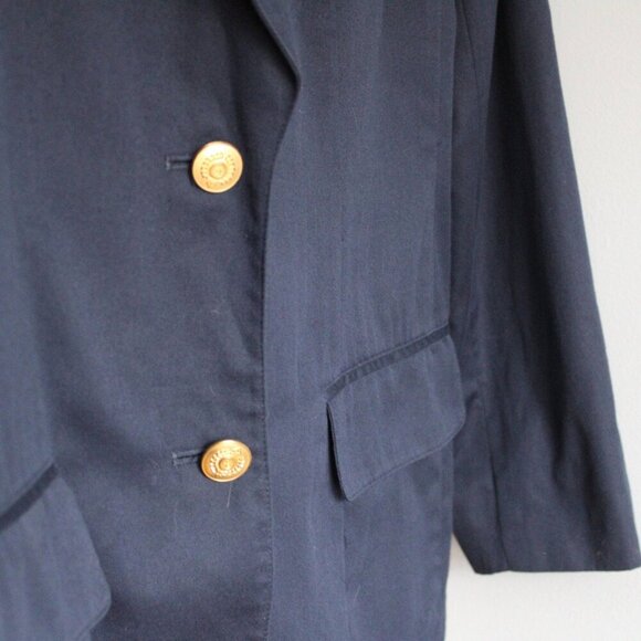 Liz Claiborne Women's VTG Navy Blue Two Button Gold Sport Jacket Blazer Size 12 - Picture 4 of 8